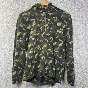 Levi's Hoodie Mens Small Green Camo Fleece Pullover Kangaroo Pocket Sweatshirt